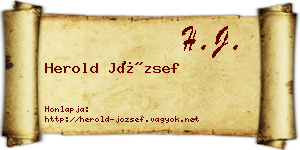 Herold József névjegykártya